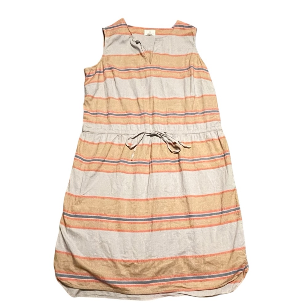 Caslon Striped Sleeveless Cinched Waist‎  Sleeveless Cotton Dress Size 1X
